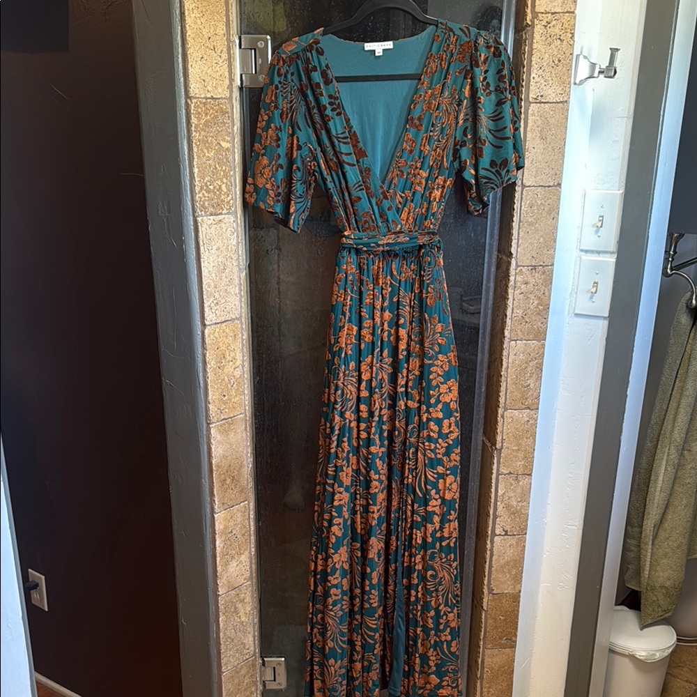 Uma Velvet Maxi Dress | Bronze + Jade from Baltic Born